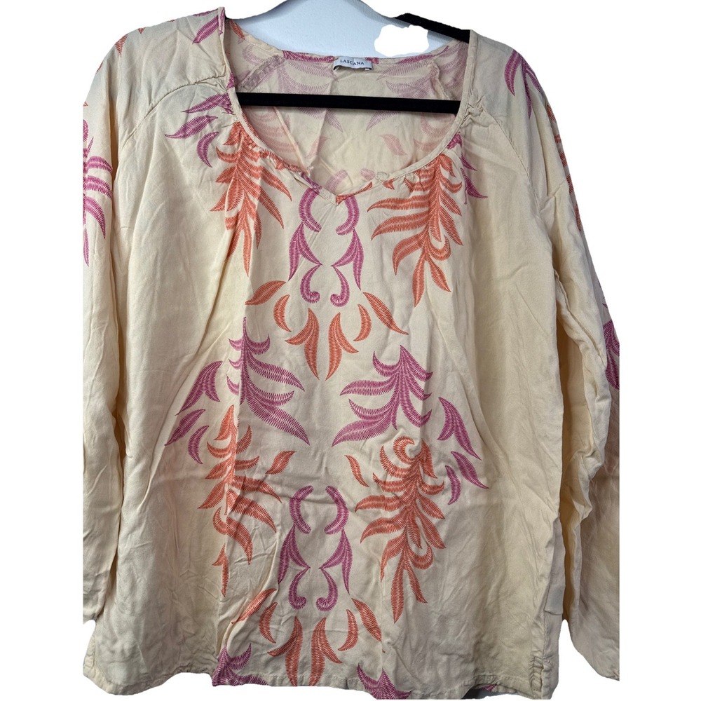 Lascana Bohemian Lightweight Flowy  Peasant Blouse Womens 8 Artsy Spring Top
